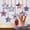 1-Red, variant on 35x18in Semi-Circular Patriotic Banner with US Map & Stars, Outdoor Indoor Decoration for Independence Day, Memorial Day, Fourth of July