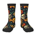 thumbnail image 1 of Kdxio Halloween Skull Print Children's Socks for Daily Wear and Sports Use Colorblock Mid-Calf Design Breathable Material, 1 of 5