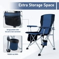 thumbnail image 3 of Honeilife Folding Camping Chair Adult Support 330lbs, Heavy Duty Portable Outdoor Beach Chair, Foldable Lightweight Lawn Chair with Cup Holder&Carry Bag for Fishing Outside Sports Picnic, Blue, 3 of 7