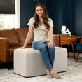 thumbnail image 4 of Jaxx Monroe Large Rectangular Foam Ottoman / Coffee Table, (36 x 18), Mist Light Grey, 4 of 6