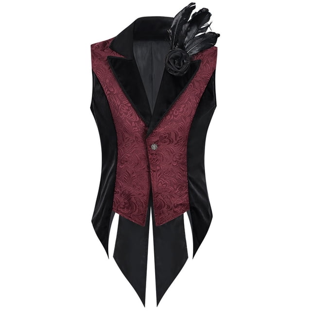 Gothic Aristocratic Tailcoat Vest for Performance - Menswear Styled Garment for Home and Stage Use