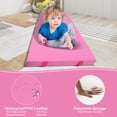 thumbnail image 2 of 2-Folding Exercise Mat for Kids, 6'X3'X4" Foldable Gymnastics Mat, Home Gym Tumbling Mat with Carrying Handles, Polymeric Sponge, 2 Panel, Waterproof, Use for Fitness Aerobics Stretching, Rose Pink, 2 of 8