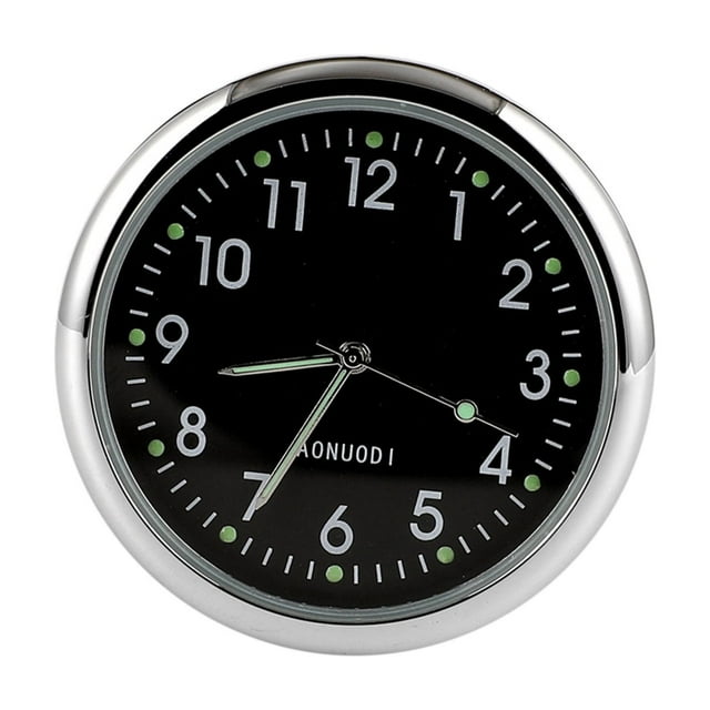 Fiudx Mini Reloj para Coche, Diseño Luminoso para Salpicadero, Manecillas Fluorescentes Fáciles de Leer, Construcción Metálica Robusta, Accesorio para Ventilación de Coche y Camión, Práctico para Con