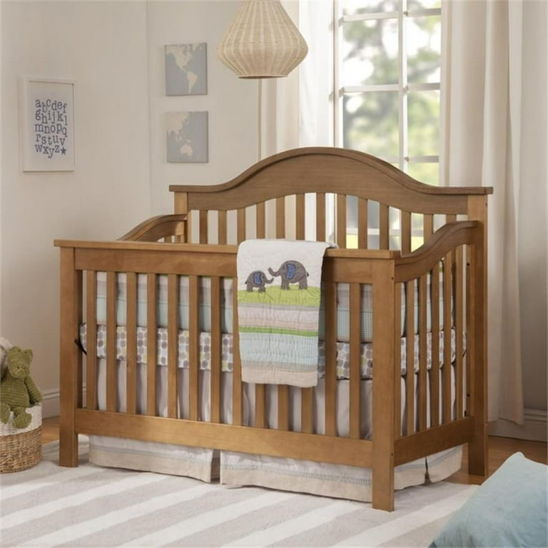 Free Shipping DaVinci Jayden Solid Wood 4 in 1 Convertible Crib in Chestnut Walmart
