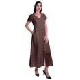 thumbnail image 4 of Moomaya Robe Longue Maxi pour Femmes à Manches Courtes, Robe Formelle/décontractée avec Poches P-TTG, 4 of 6