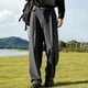 thumbnail image 3 of Pantalones de vestir holgados con pliegues para hombre, cintura elástica, mezcla de poliéster y algodón, para ocasiones formales y casuales (S-XL), 3 of 5