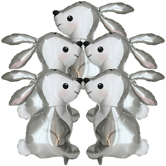 5 Pcs Party Balloons Woodland Decorations Metallic Aluminum Foil Easter Rabbit Bunny Film Child
