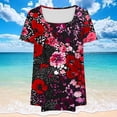 thumbnail image 4 of Nmnitkp Womens Tops With Floral Print Design Paired With Short Sleeve Tops in Soft Fabric for Plus Size Tops for Women’s Summer Beach Fashion & Summer Tops for Women, 4 of 5