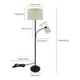 thumbnail image 3 of DingLiLighting Nordic Vertical LED Adjustable LED Floor Lamp Black Lighting Fixture Drum Shade E26 for Study Room (2 Bulbs Included), 3 of 6