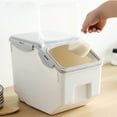 thumbnail image 5 of ibasenice Dog Food Storage Container Beige Airtight Plastic Bin for Dry Food and Rice, 5 of 8