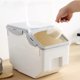 thumbnail image 3 of Contenedor de comida para mascotas, cubo de comida seca, contenedor de almacenamiento, tamaño L (beige), 3 of 5