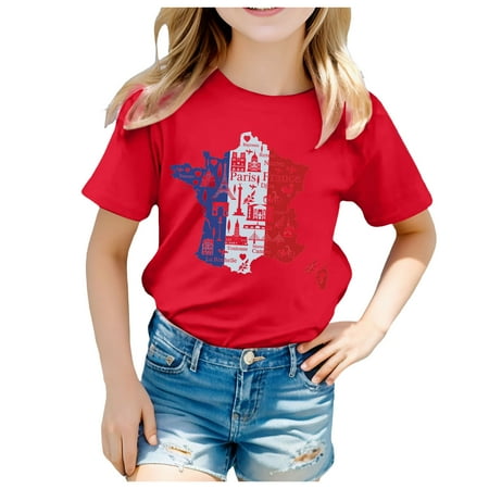 

ZMHEGW Kid Printed Casual Short Sleeve Top T Shirt Toddler Boys Girls T Shirts
