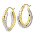 thumbnail image 2 of 10K Two-Tone Gold Earring Hoop Women'S Textured 23 mm 19.8, 2 of 3