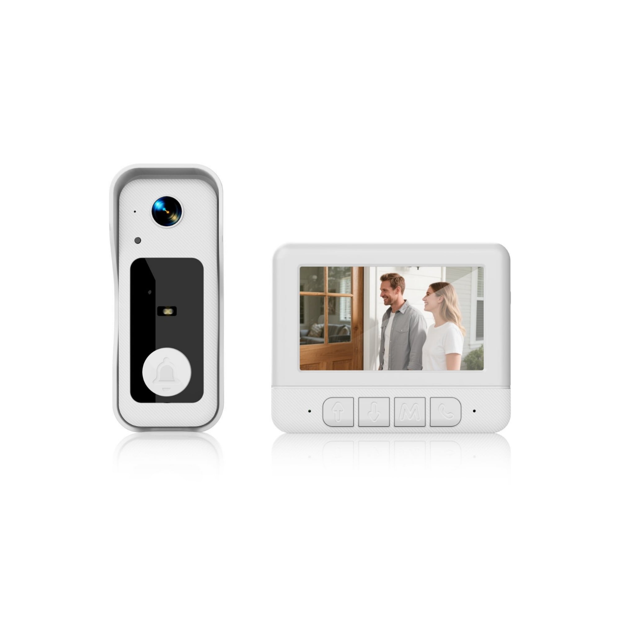 Visual smart doorbell with 4.3-inch color display, 0.3 megapixel camera for home security