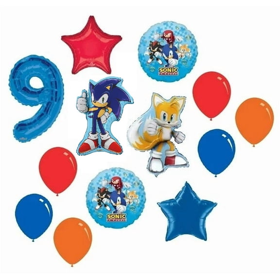Sonic the Hedgehog and Miles Tails Prower 9th Birthday Party Supplies 13 Piece Set
