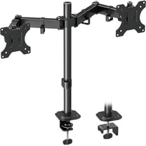 HOMOUNT Dual Monitor Desk Mount for Max 32 Inch, Adjustable Dual Monitor Arm for 2 LCD Screens, Monitor Stand with C-Clamp and Grommet Base, up to 17.6lbs