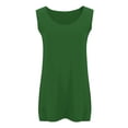 thumbnail image 6 of Fartey Plus Size Tank Tops for Women 2025 Summer Scoop Neck Camis Top Loose Casual Sleeveless Shirts Fashion Solid Color Beach Vacation Tanks Green XL, 6 of 8