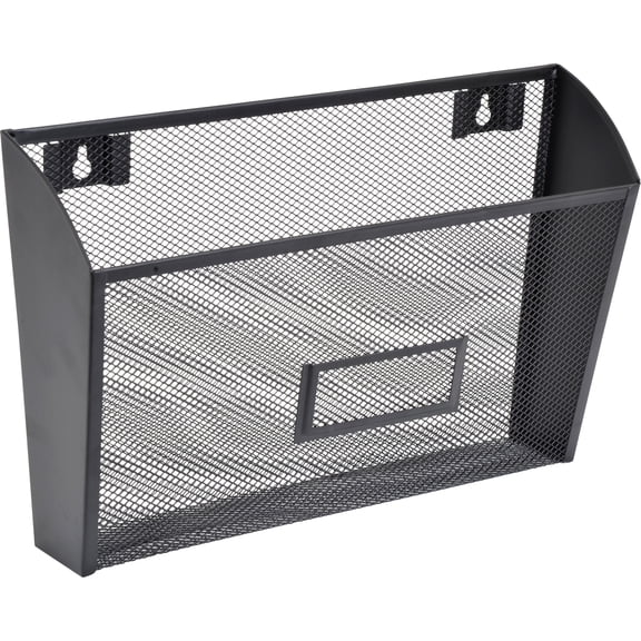 Lorell, Black Mesh Wire Wall Pocket, 1 Each, Black