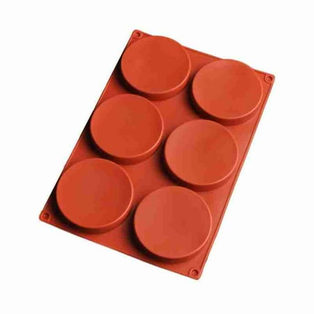 

6-Cavity Large Cake Molds Silicone Round Disc Resin Mold For Candy Chocolate Tool Coaster Baking Bakeware Non-Stick F6X1