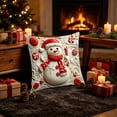 thumbnail image 3 of KFUIRDE Christmas-Printed Cushion Cover 18x18in, 3D Printed Sofa Pillow with Festive Christmas Theme, Decorative Cushion Case for Couch Living Room, Xmas Holiday Home Decor D, 3 of 5