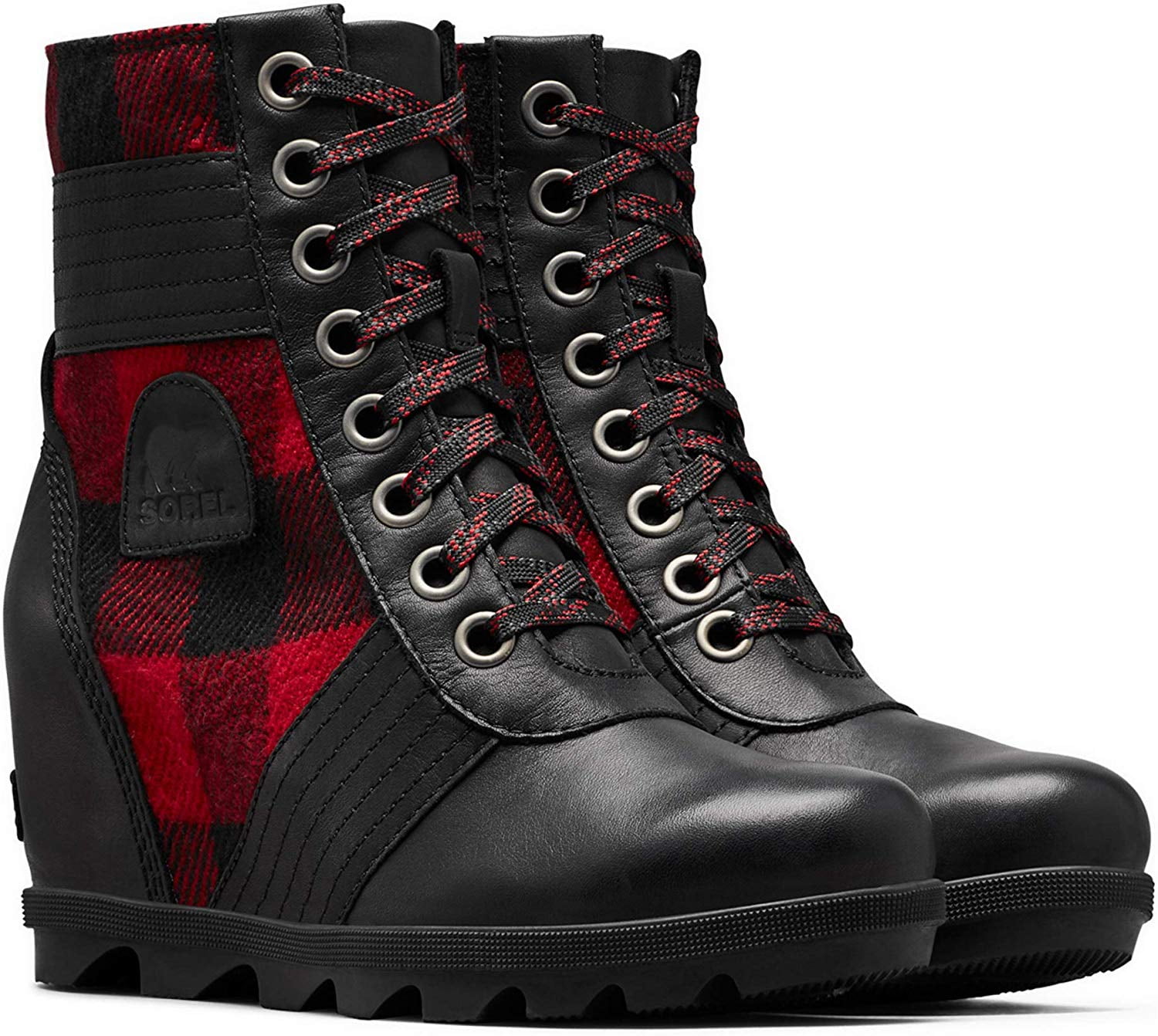 Red plaid hot sale sorel boots