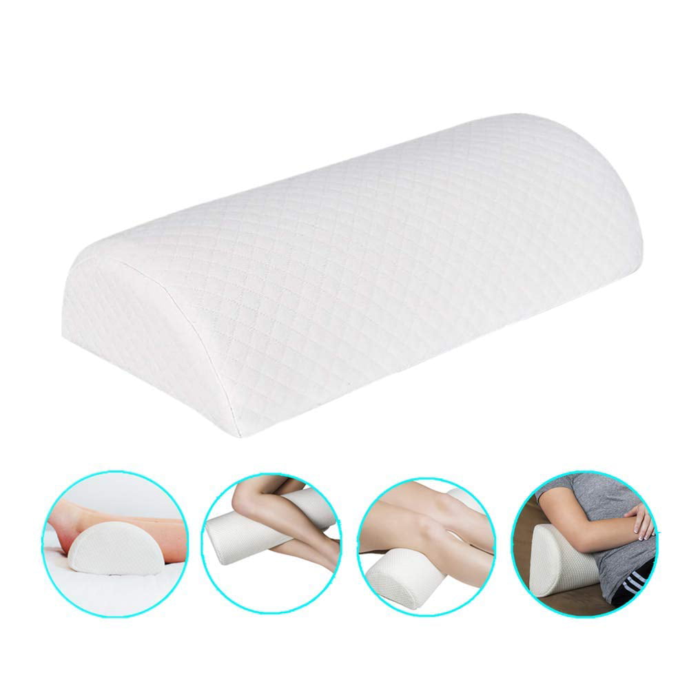 D Shape Comfort Roll Pillow Memory Foam Neck Knee Leg Spacer Back Lumbar Support 