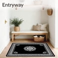thumbnail image 3 of ODIKA 5'x7' Machine Washable Non-Slip Area Rug, Classic Rosette Medallion with Decorative Scroll Framework High Traffic Rug, Black, 545646, 3 of 7