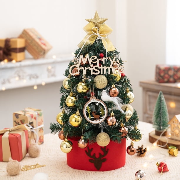 Árbol de Navidad flocado traje rosa escritorio árbol de Navidad decoración regalo árbol de Navidad decoración bricolaje árbol de Navidad mini