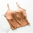 thumbnail image 2 of Tank Tops for Women Solid Thread Detail Built In Padded Sleeveless Layering Sling Tank Top Womens Tops, 2 of 5