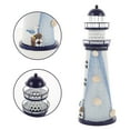 thumbnail image 3 of WHAMVOX LED Lighthouse Candle Lantern Mediterranean Iron Candle Holder for Home Desktop Decor, 3 of 8