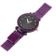 thumbnail image 5 of Reloj de pulsera con correa de silicona para mujer con esfera redonda de cuarzo y aleación informal (púrpura), 5 of 6