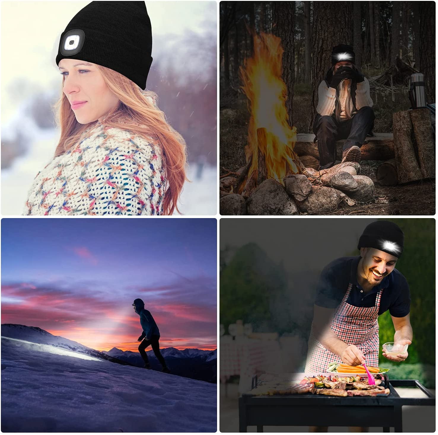 Winter Knit Lighted Headlight Hats 
