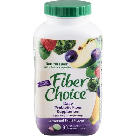 Fiber Choice Daily Prebiotic Fiber Supplement Assorted Fruit Flavors, 90 Sugar-Free Chewable
