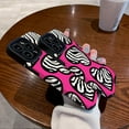 thumbnail image 2 of Love Heart Pink Zebra Print Personalized Silicone Case for Women Girls Compatible with iPhone Case (iPhone 11), 2 of 6