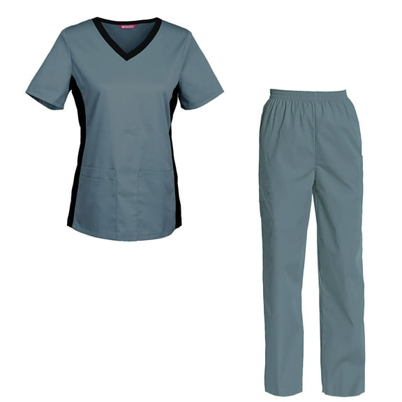 Women's Scrub Set - V-Neck Top and Cargo Pants