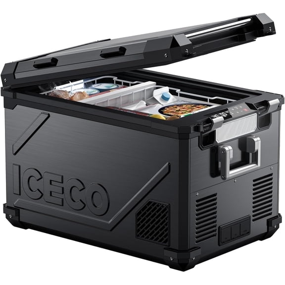 ICECO APL55 Dual Zone Portable Refrigerator Freezer Bluetooth Controlled, 55 Liter 12v Freezer with SECOP Compressor