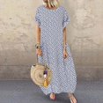 thumbnail image 1 of EIMELI Robe Décontractée pour Femmes Robe Décontractée pour Femmes à Pois Manches Courtes Col Rond Robe Maxi Vêtements pour Femmes G Noir, 1 of 3