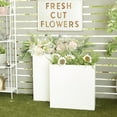 thumbnail image 3 of DecMode White Metal Rectangular Indoor Outdoor Planter, Set of 2 28", 24"H, 3 of 14