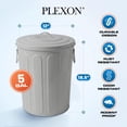 thumbnail image 6 of Plexon 5 Gallon Small Metal Trash Can with Lid Outdoor Galvanized Steel Bucket with Lid 5 Gal Storage Can for Dog Food Bird Seed Storage Container Rodent Pet Proof, Gray, 6 of 9