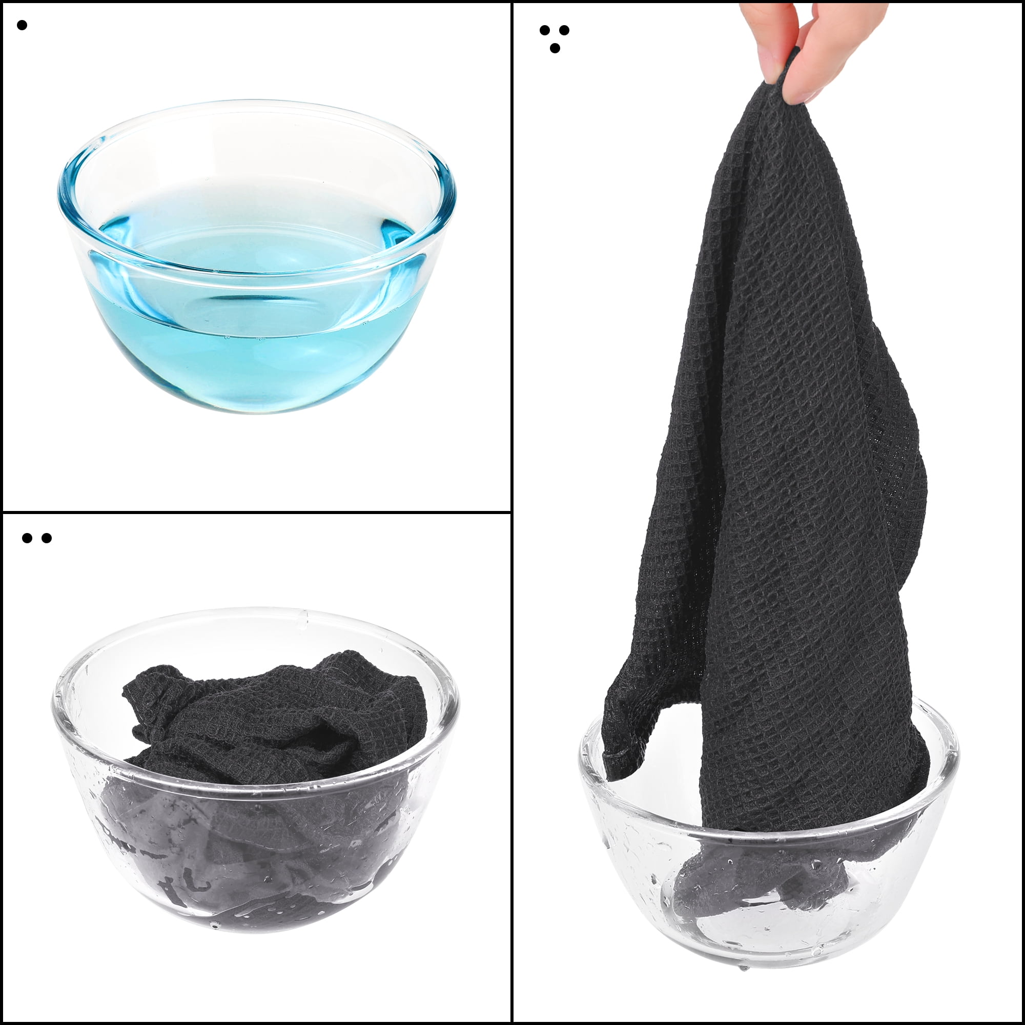 Unique Bargains 12 Pack Cotton Waffle Weave Cleaning Clothes Reusable Kitchen Towels Dark Grey/Light Grey 14" x 14"