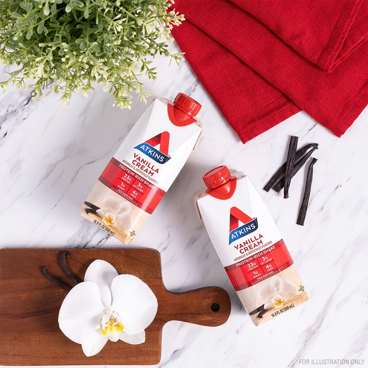 Atkins Meal Size Protein-Rich Shake, Vanilla Cream, 16.9 fl oz, 3/4ct Packs