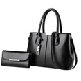 thumbnail image 4 of Conjunto de bolso de mano para mujer, bolsa de moda, regalo elegante, bolso de hombro para mujer, bolso de mano para primavera, viajes al aire libre y Negro, 4 of 8
