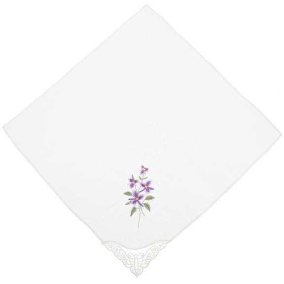 PTOOTP Women Handkerchief Cotton Purple 1Pcs For Wedding 10.6X10.6In