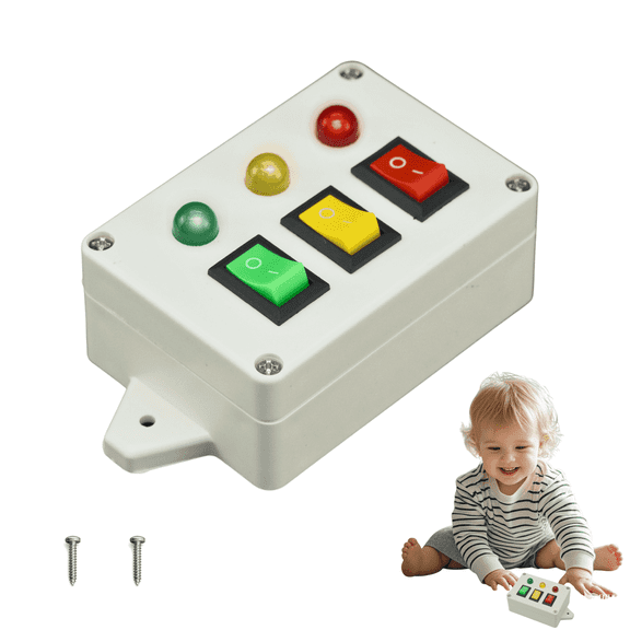 Busy Board Accessories for Toddlers – Montessori LED Light Switch Sensory Board Parts – Early Educational DIY Toy for Kids – Playhouse Materials for Baby Boys & Girls
