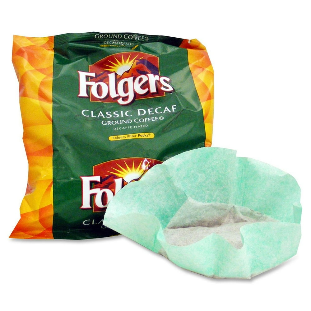 Folgers Coffee Classic Roast Decaf Ground Coffee Filter Packs, 0.9 Oz