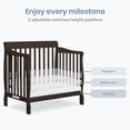 thumbnail image 4 of Dream On Me Aden 4-in-1 Convertible Mini Crib In Chocolate Chip, Greenguard Gold Certified, 4 of 8