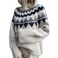 thumbnail image 2 of Womens Sweater Vintage Crew Neck Long Sleeve Chunky Knit Fall Winter Pullover Sweaters Tops Gray S, 2 of 9