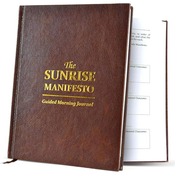 The Sunrise Manifesto Guided Morning Journal (from SaltWrap) - 16 Week Gratitude Journal and Minimalist Planner for Productivity and Focus