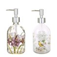 thumbnail image 1 of Botella dispensadora de jabón y loción de vidrio de 17 oz con bomba de plástico a prueba de óxido, botella de bomba de líquido recargable, ideal para cocina, baño, accesorios de baño, encimera, juego, 1 of 5