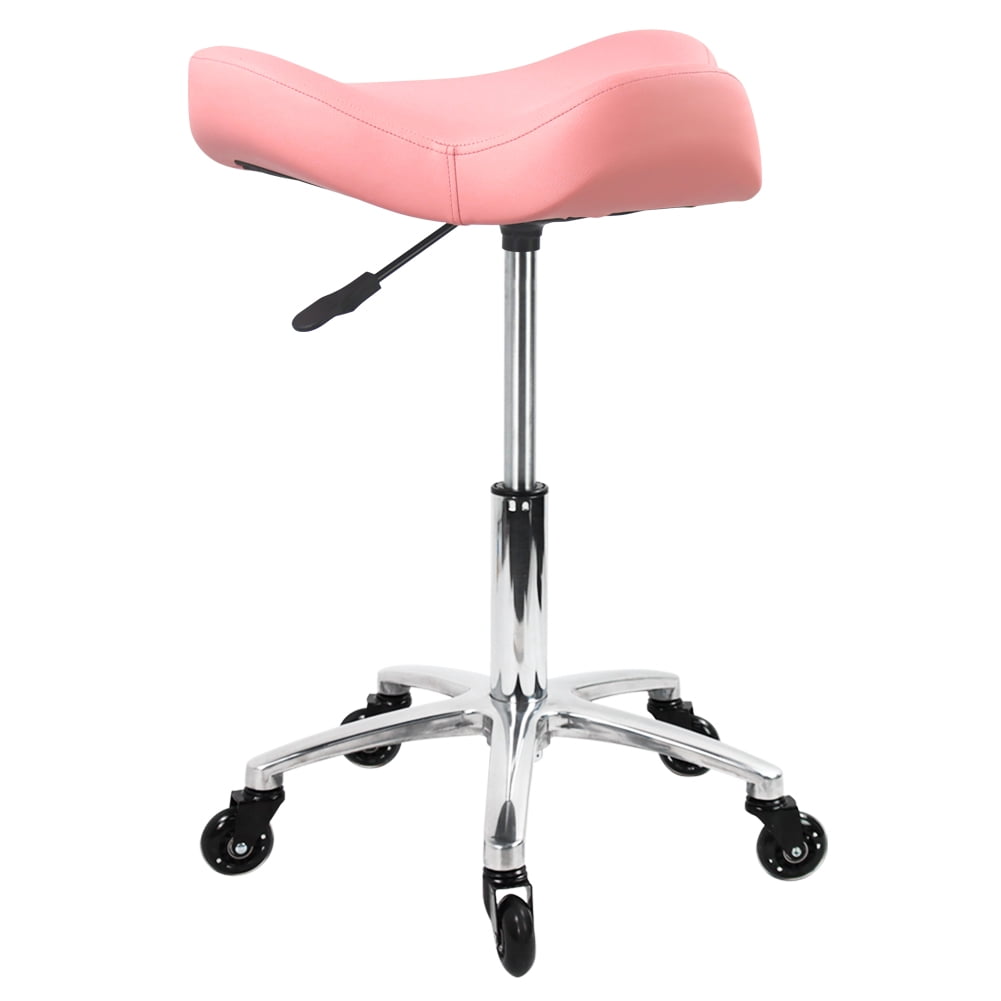 WKWKER Heavy Duty Rolling Stool With Hydraulic Adjustment - 400lb Capacity Swivel Chair For Kitchen Office Salon